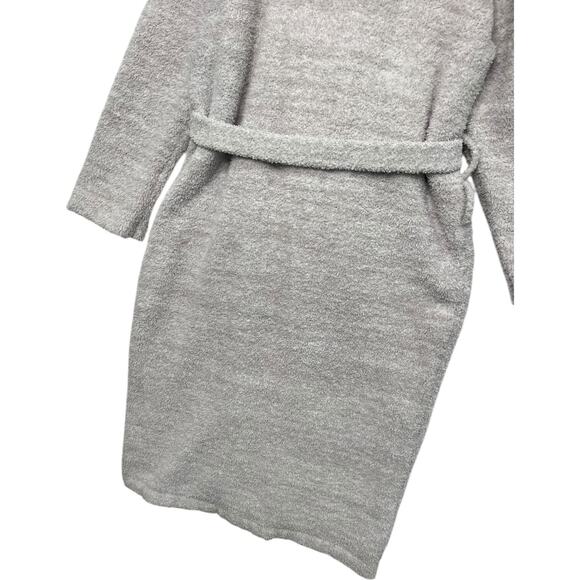 Barefoot Dreams Cozy Chic Robe Womens 2 Tan Solid Long Sleeve Belted Lounge - Picture 11 of 13